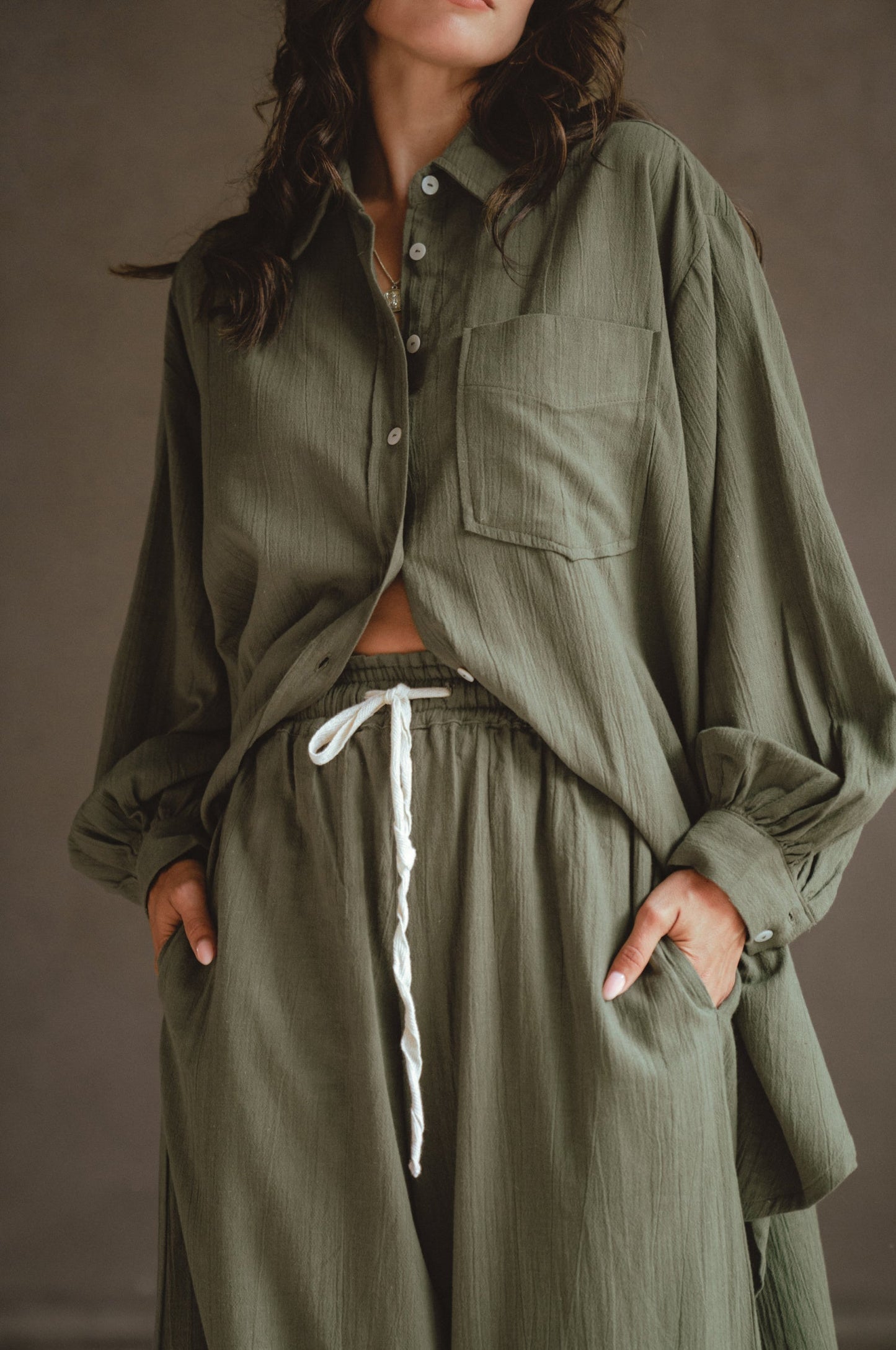 Calin Wide Leg Linen Pants (Sale)