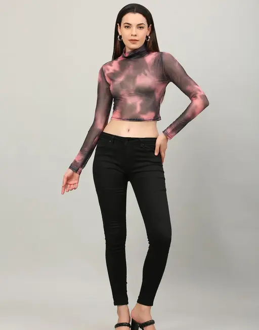 Casual Tie & Dye Women Multicolor Top