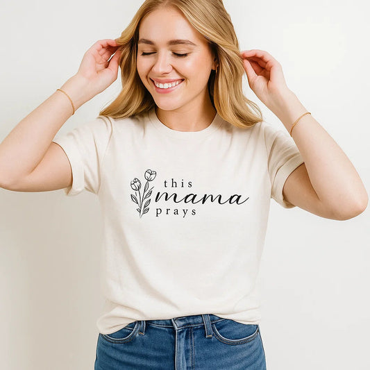 This Mama Prays T-Shirt, Inspirational, Casual Tee
