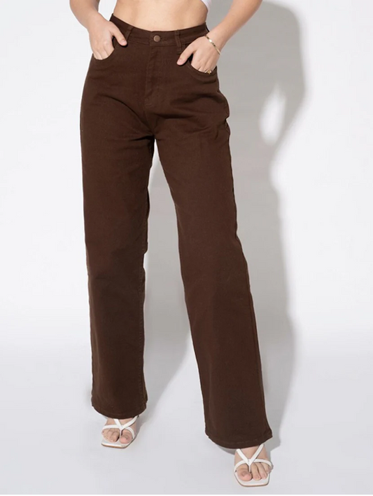 Women's Cotton  High Rise Denim Jeans(Size34)(Colorbrown)
