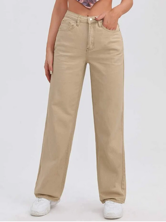 Women High Rise Denim Jeans(Size32)(Colorbeige)